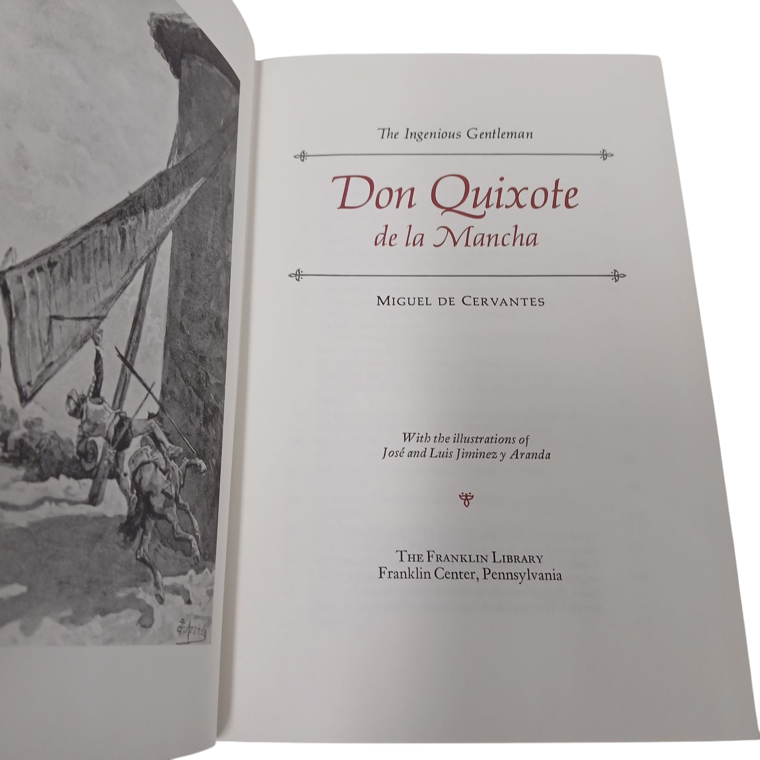 The Franklin Library Don Quixote de la Mancha by Cervantes