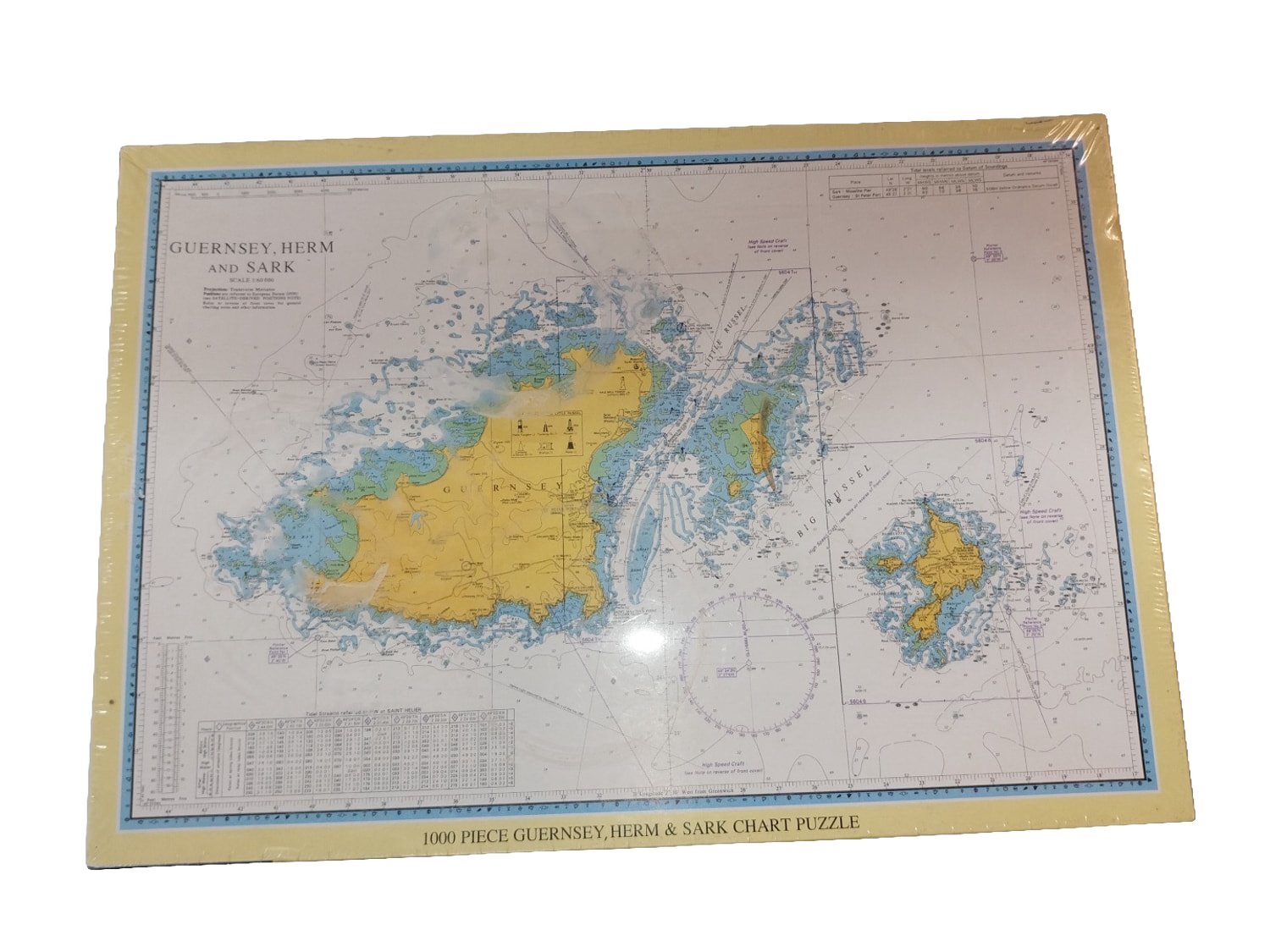 Nautical Chart Jigsaw Puzzle 1000 Piece Sea Chest Guernsey Herm Sark Sealed NEW
