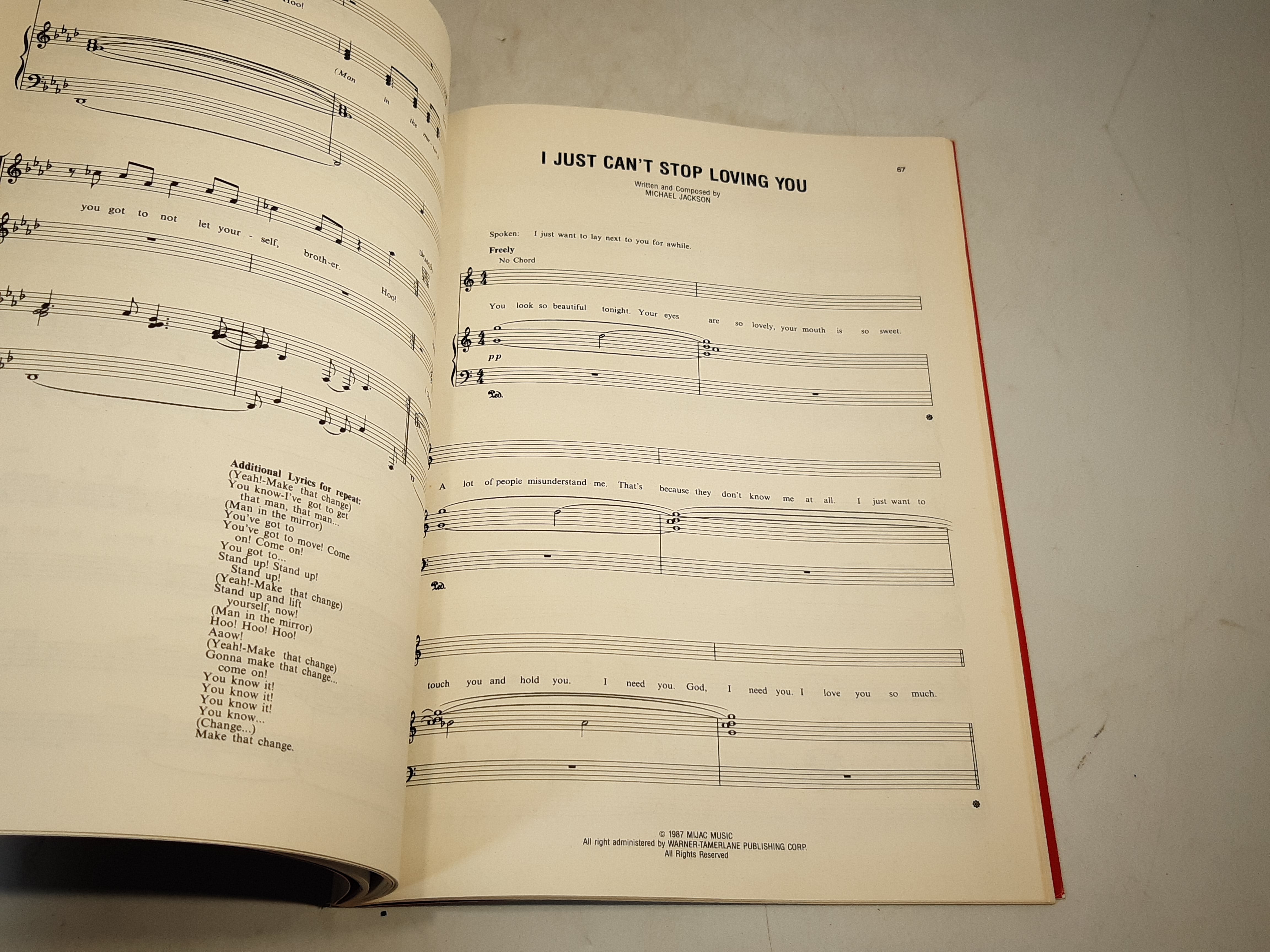 Michael Jackson - Bad sheet music book