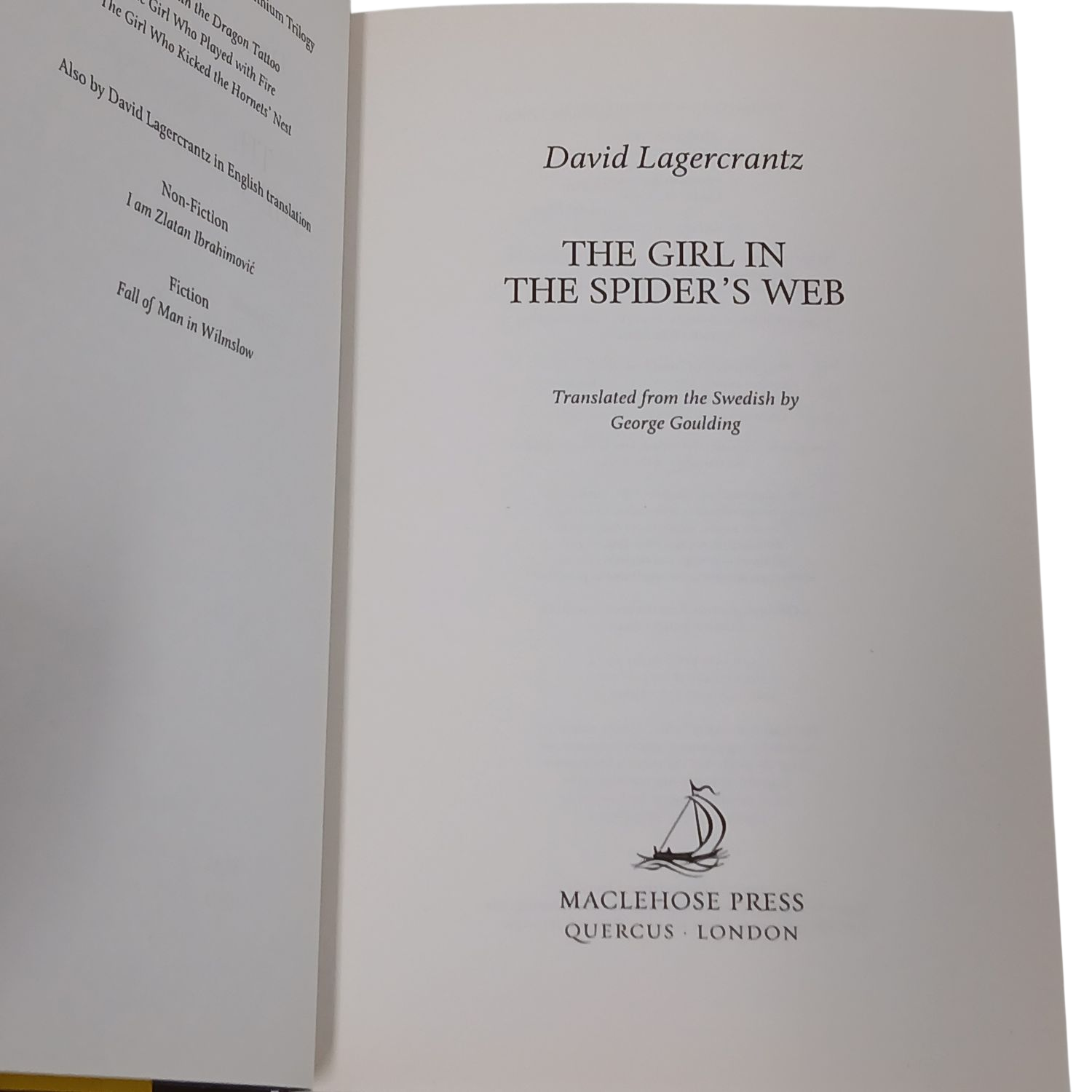 The Girl in the Spider's Web by David Lagercrantz, Millennium Series