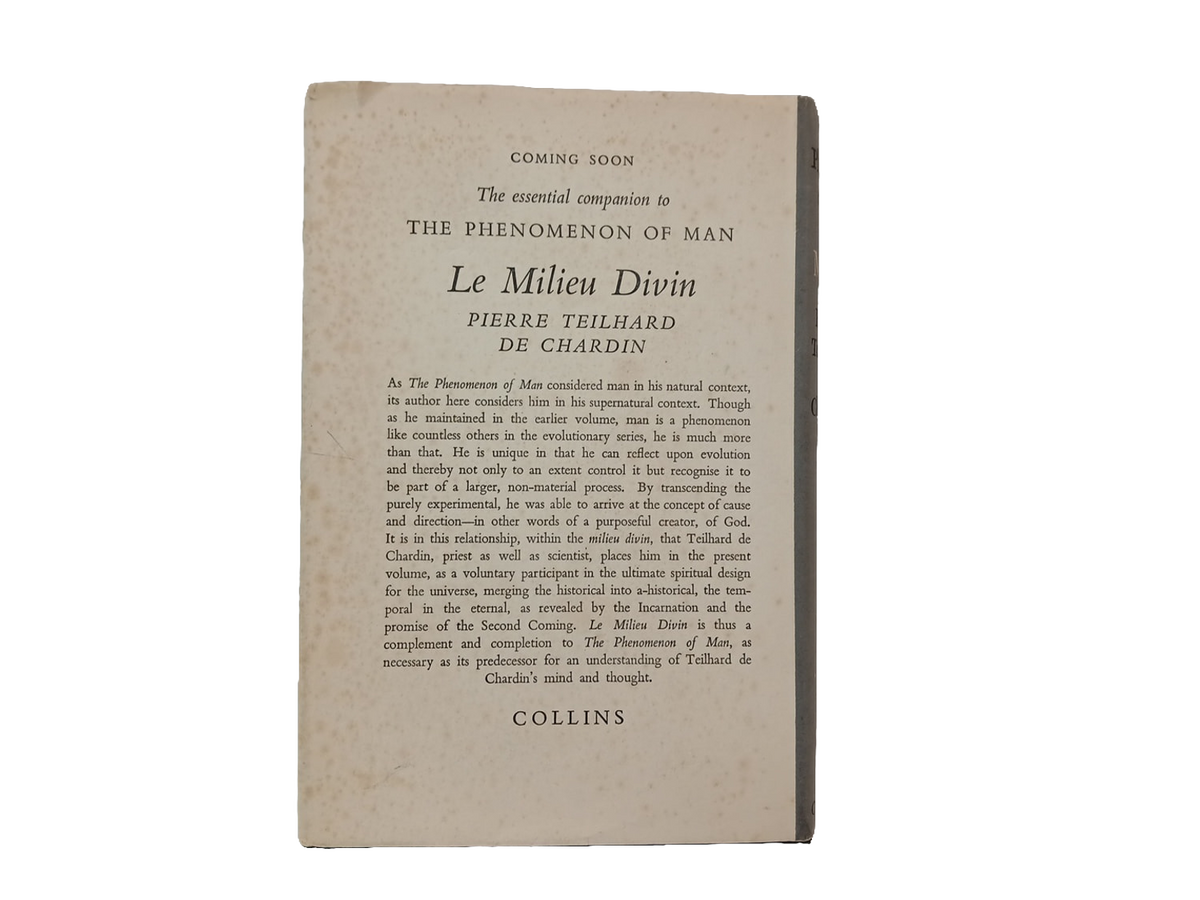 The Phenomenon of Man Pierre Teilhard de Chardin Collins 1960 Hardcover