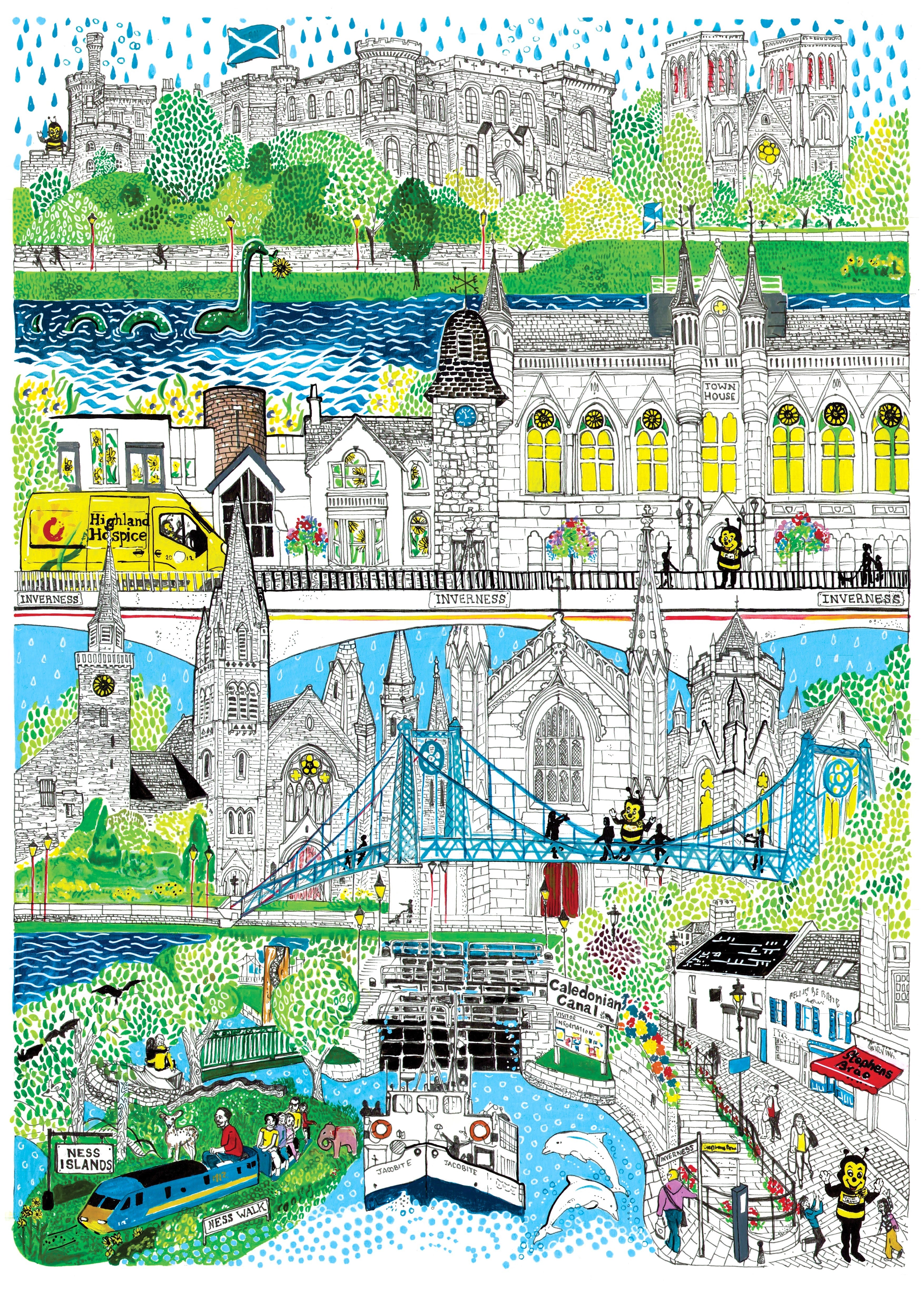 Libby Walker - Inverness City - A3 print