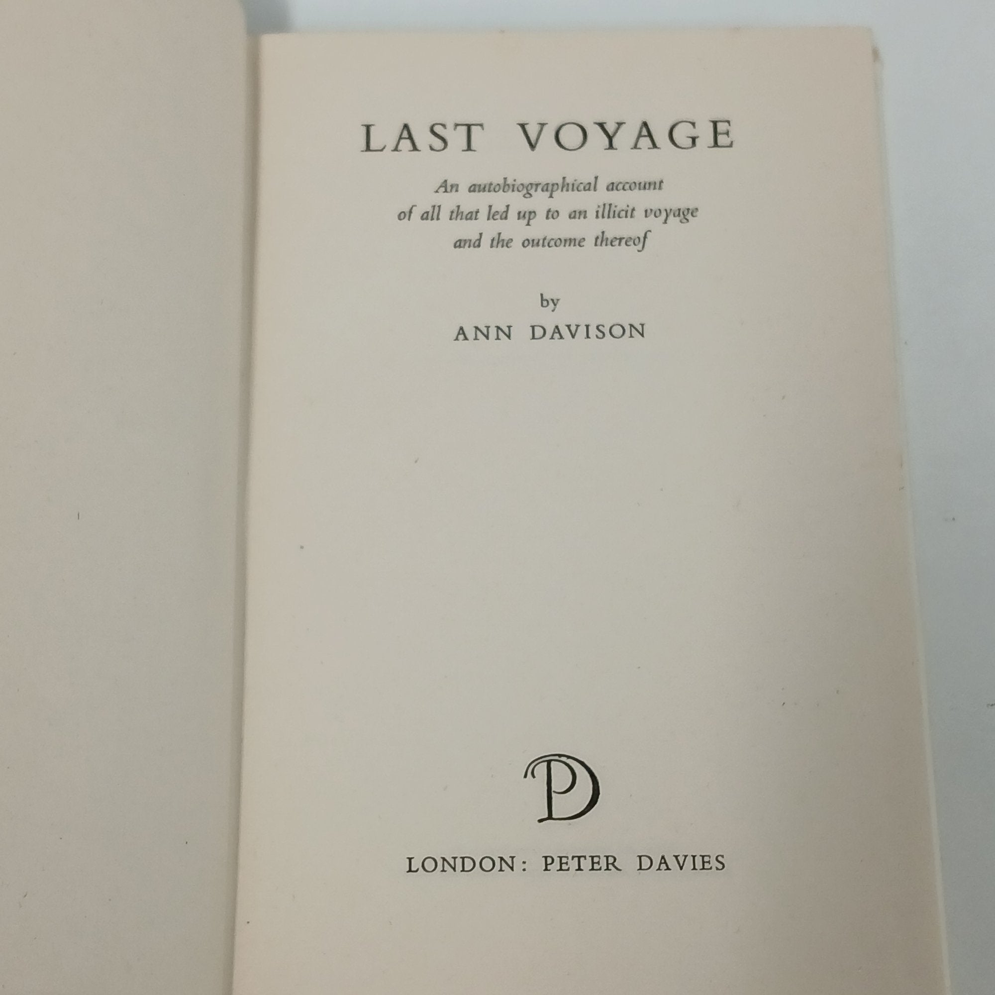 Last Voyage by Ann Davison