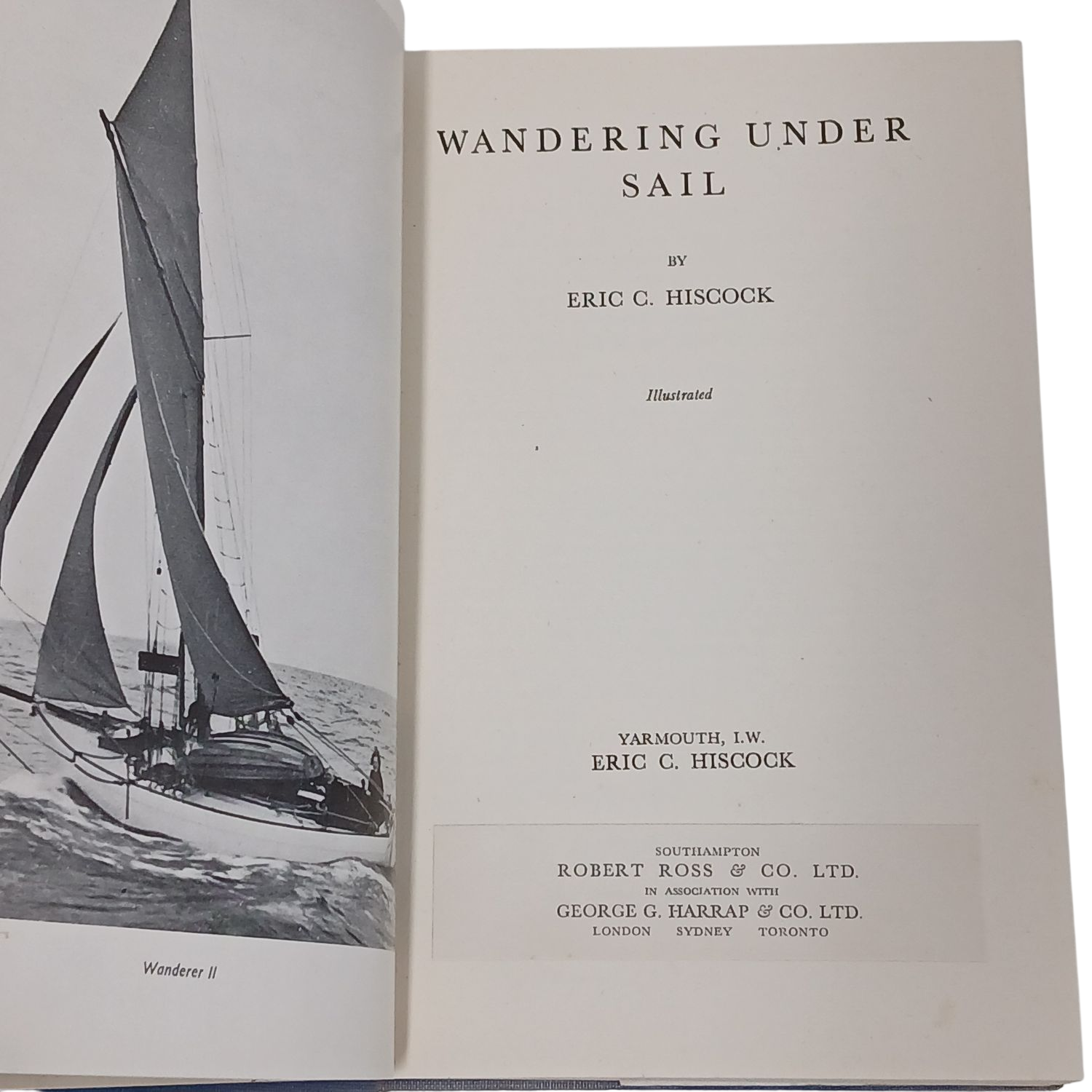 Wandering Under Sail by Eric C. Hiscock - Vintage Sailing Adventure Book