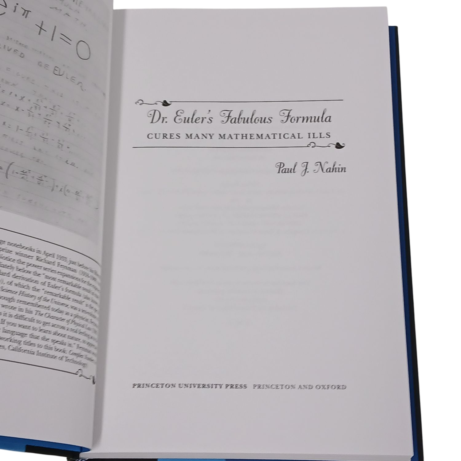 Dr. Euler's Fabulous Formula by Paul J. Nahin - Princeton University Press