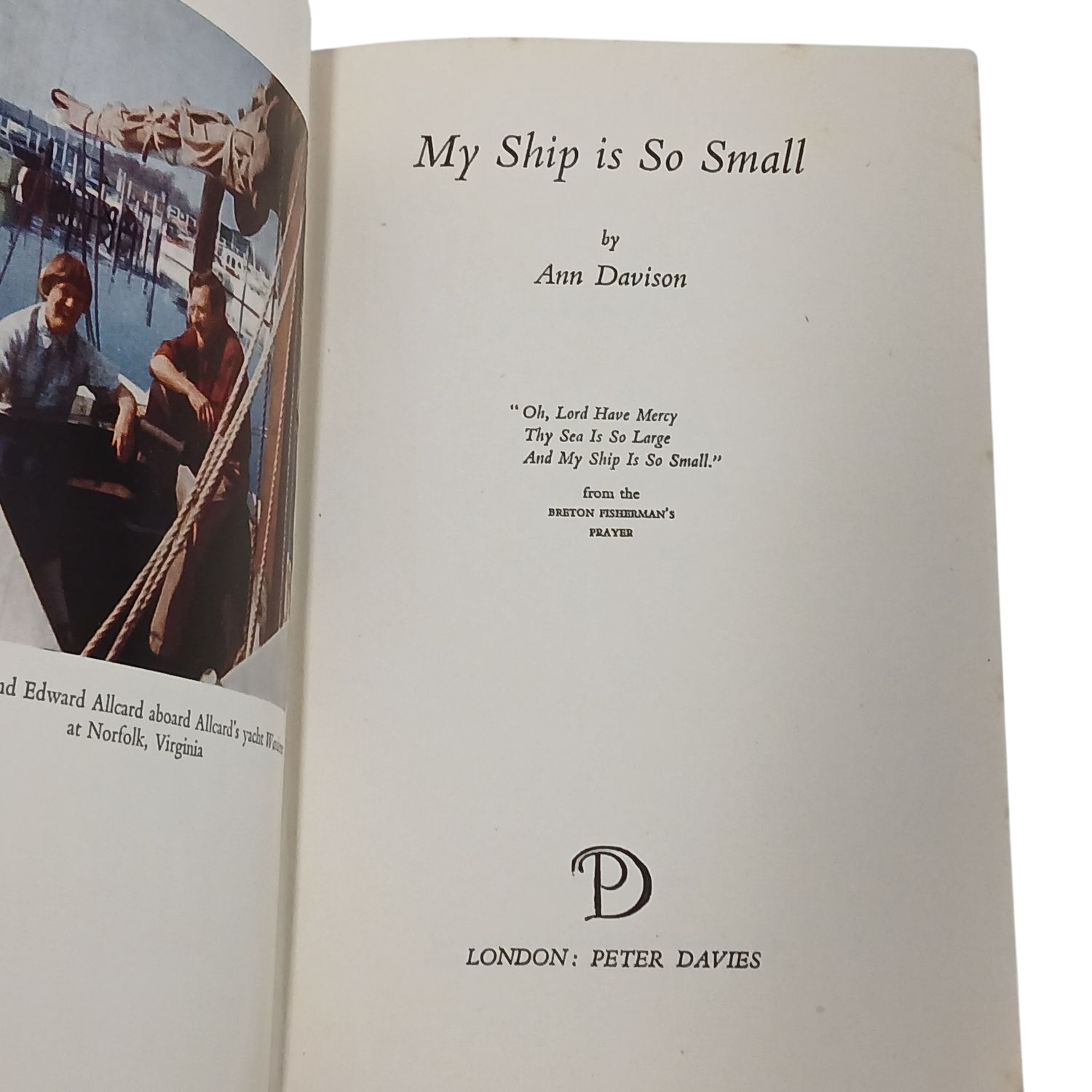 My Ship Is So Small Ann Davison Atlantic Epic Hardcover