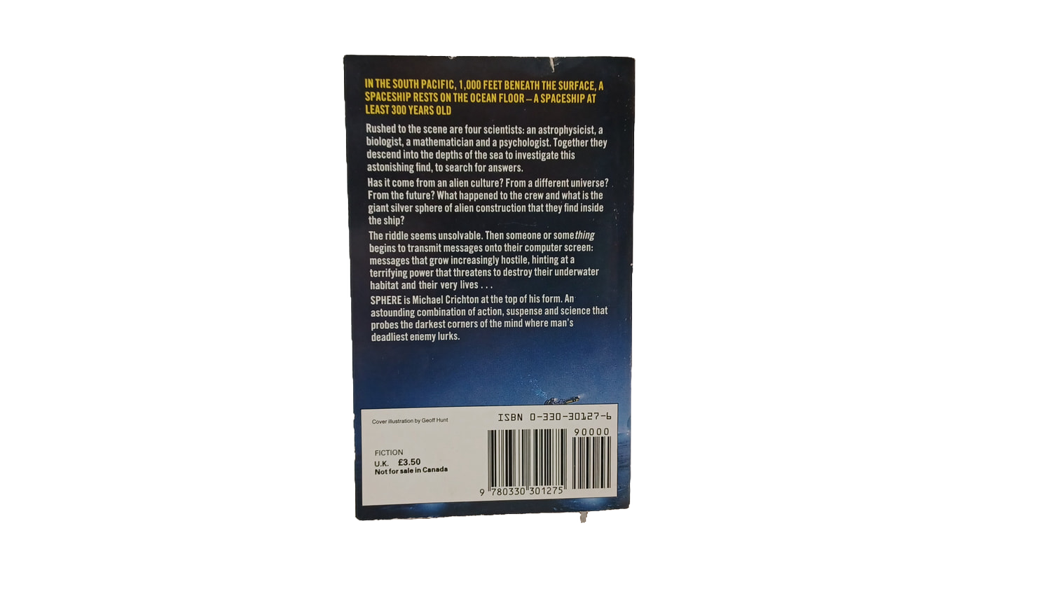 Sphere by Michael Crichton Paperback Sci-fi Thriller Novel Pan Books 1988